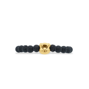 Black beaded bracelet with a gold clasp on a white background-J.Collins Jewelry