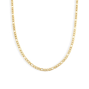 Gold chain necklace on a white background -  Gold_Figaro_Chain - J. Collins Jewelry 