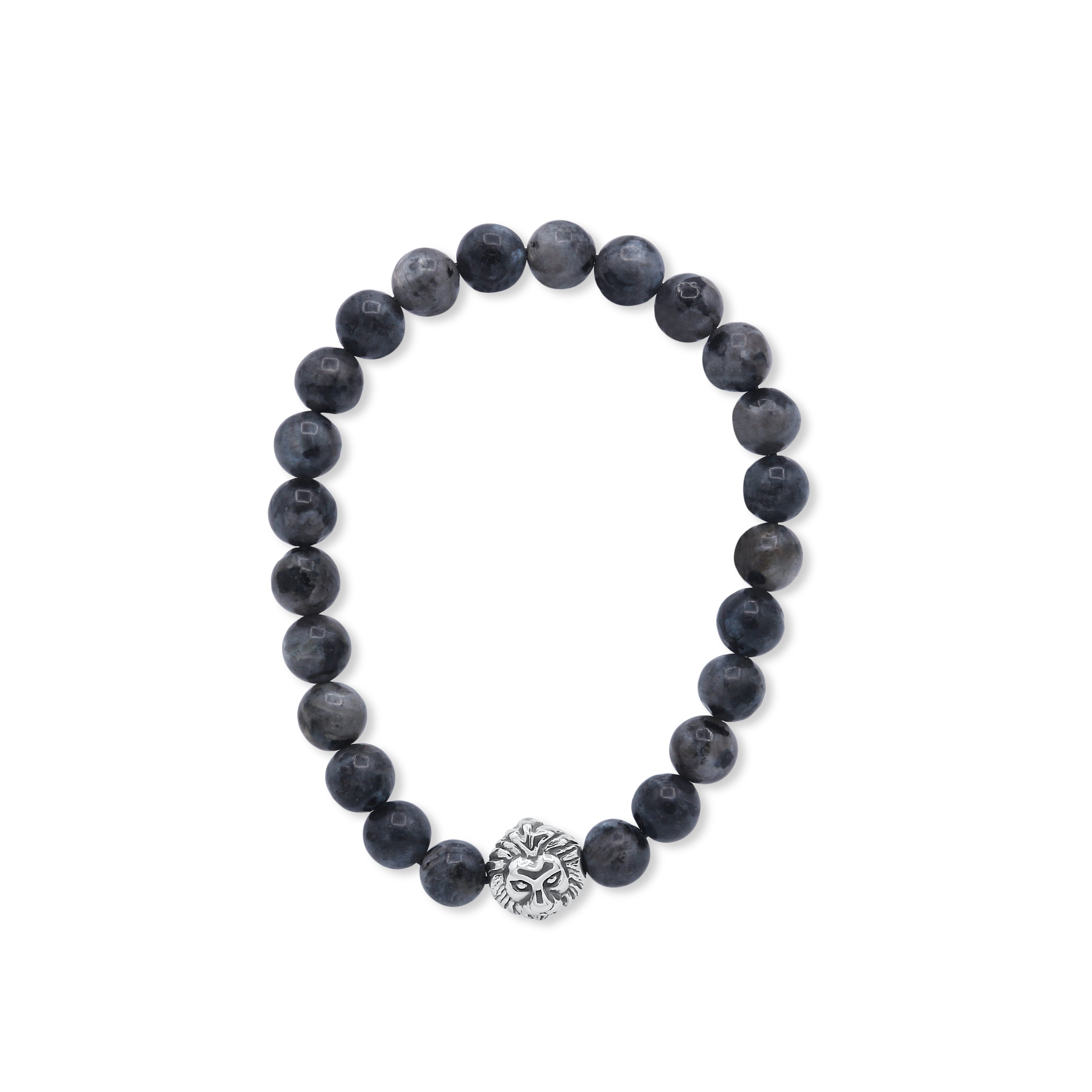 Black beaded bracelet with a silver clasp on a white background-J.Collins Jewelry
