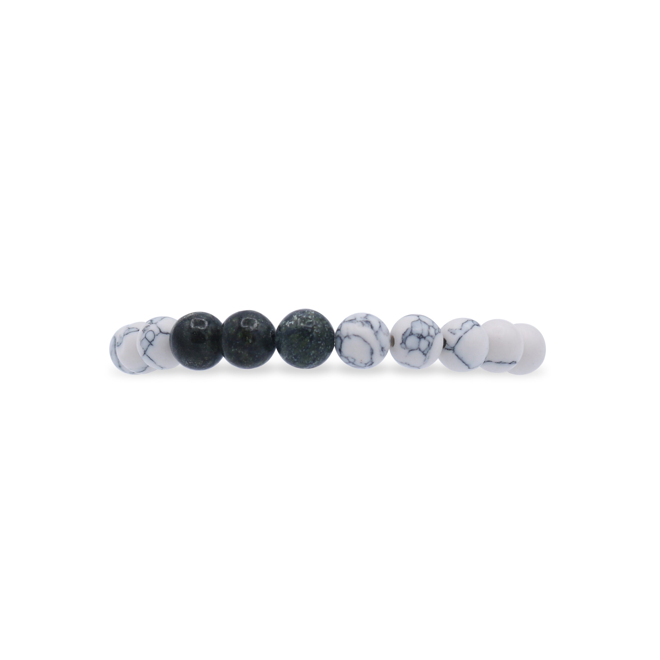 Set of black and white marbled beads on a white background- Beaded-Bracelet-J.Collins Jewelry