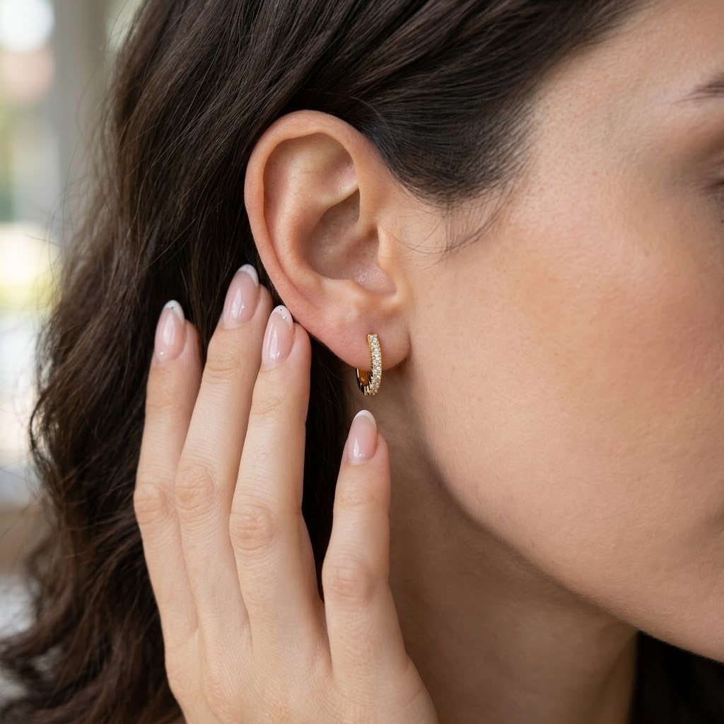 Moissanite VVS Diamond Huggie Earrings