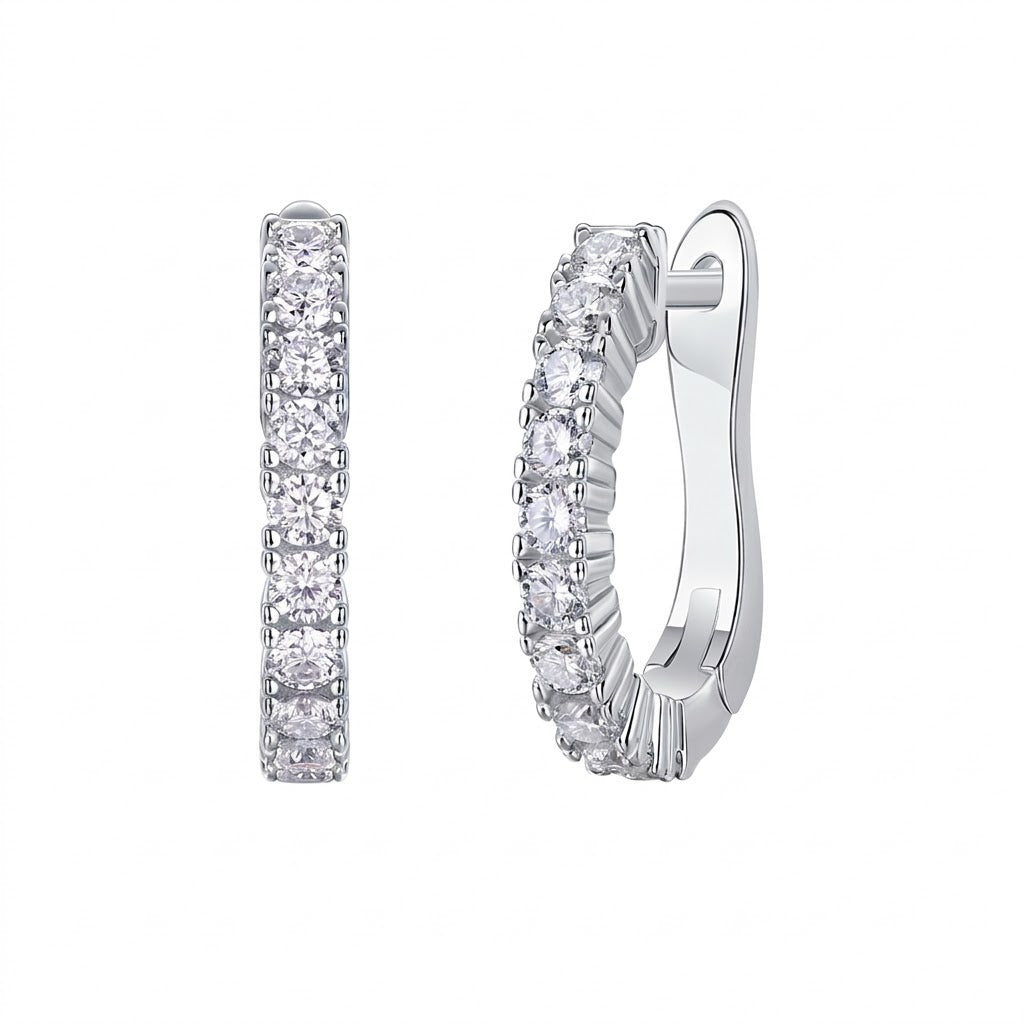 Moissanite VVS Diamond Huggie Earrings