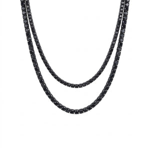 Iced Out Black Moissanite Tennis Chain