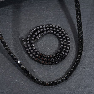 Iced Out Black Moissanite Tennis Chain