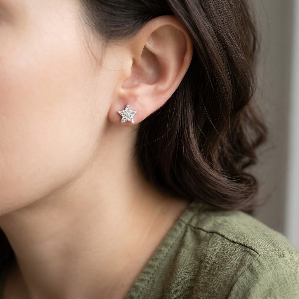 Iced Star Moissanite Earrings