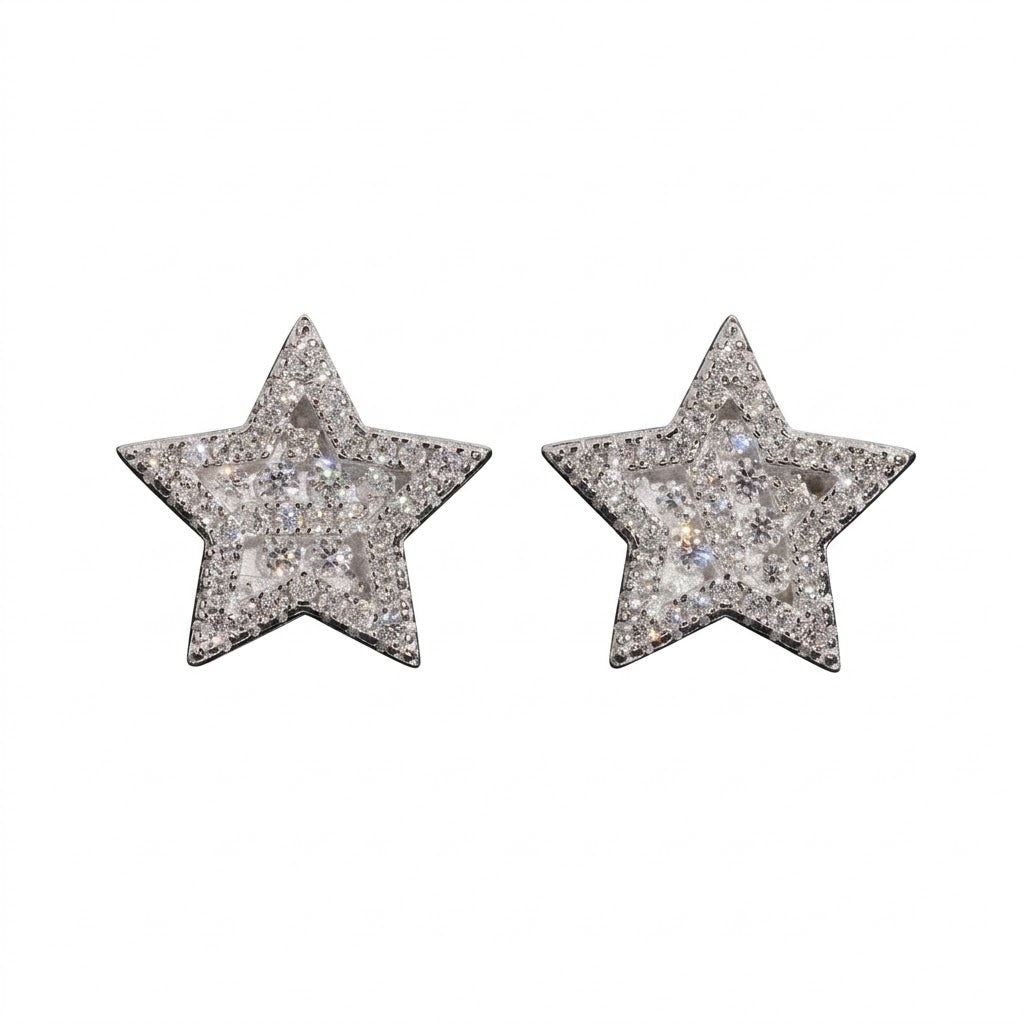 Iced Star Moissanite Earrings