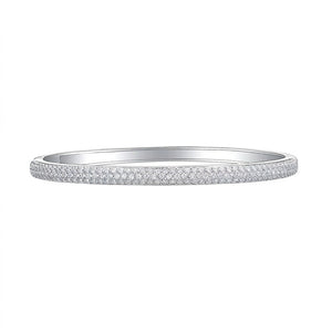 Micro Pave Triple Tier Moissanite Bangle