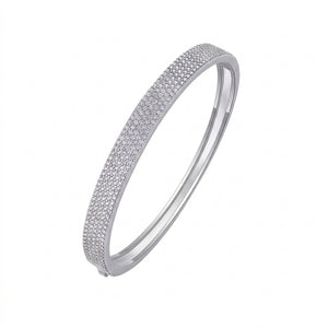 Micro Pave Moissanite Hinged Bracelet