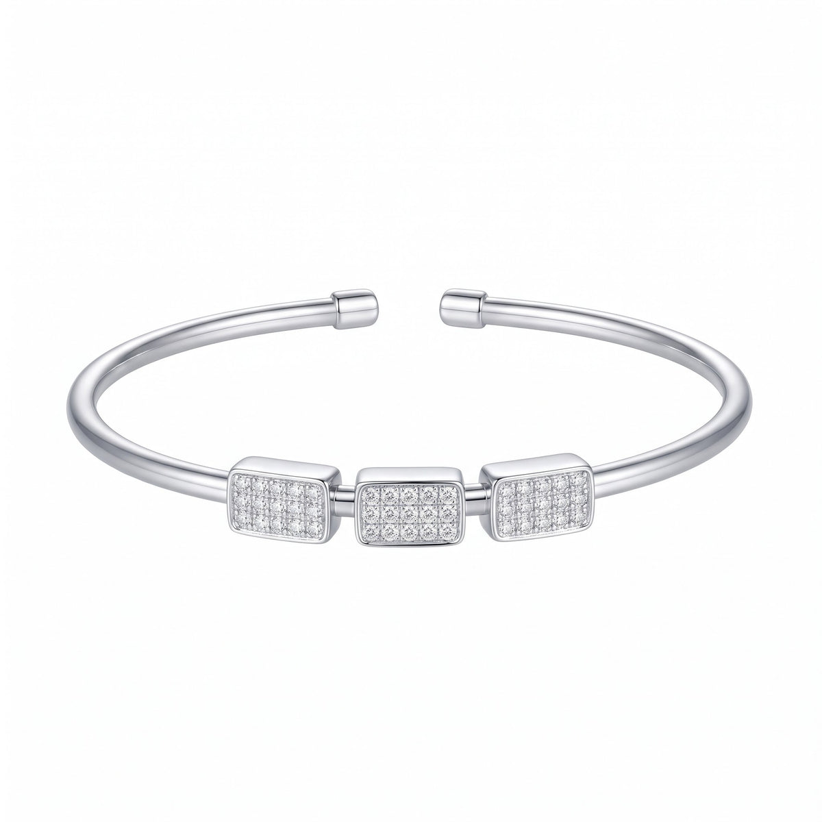Triple Block 925Sterling Silver Cuff