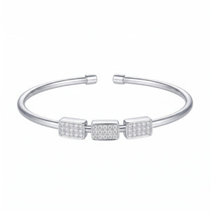Triple Block 925Sterling Silver Cuff