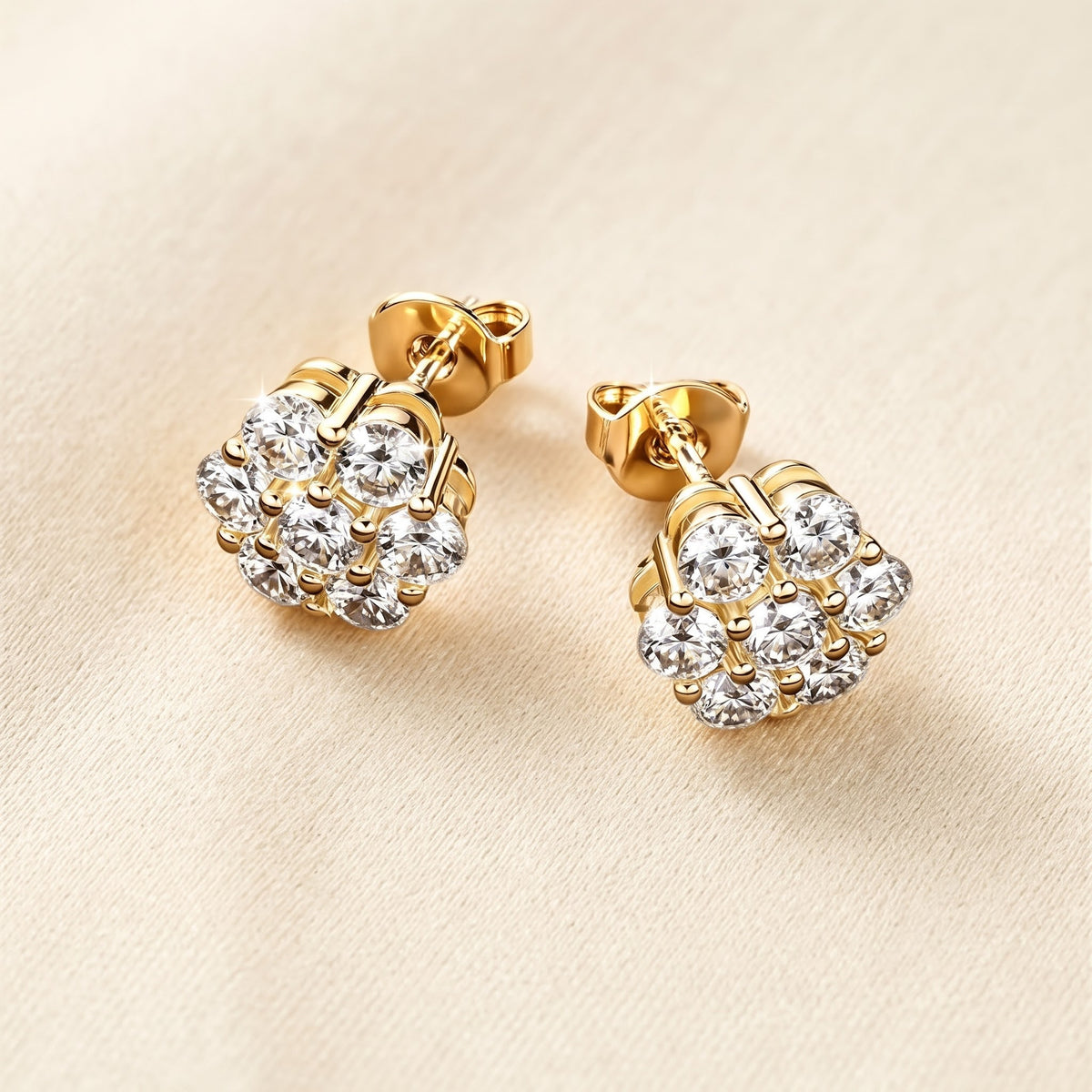 7-Stone Moissanite Sterling Silver Earrings