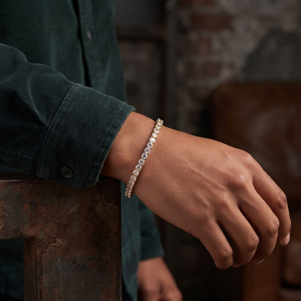 Sterling Silver Brilliant Moissanite Tennis Link Bracelet