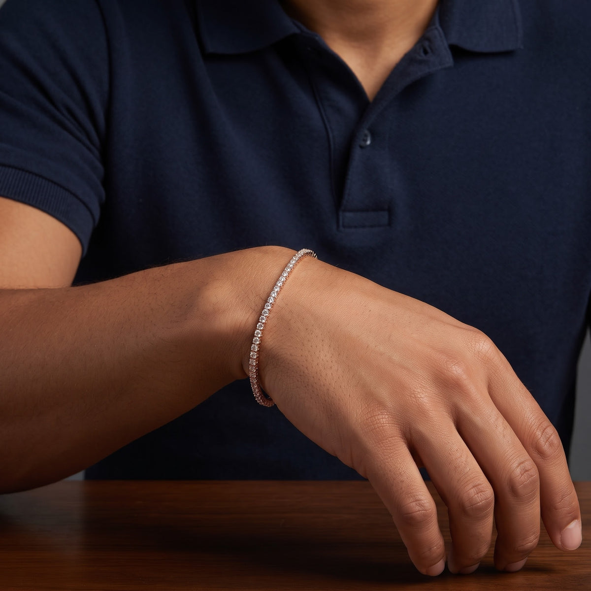 Sterling Silver Brilliant Moissanite Tennis Link Bracelet