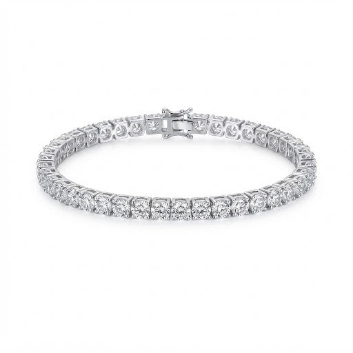 Sterling Silver Brilliant Moissanite Tennis Link Bracelet