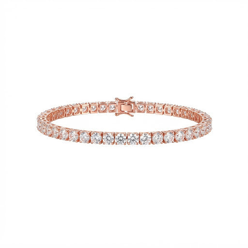 Sterling Silver Brilliant Moissanite Tennis Link Bracelet