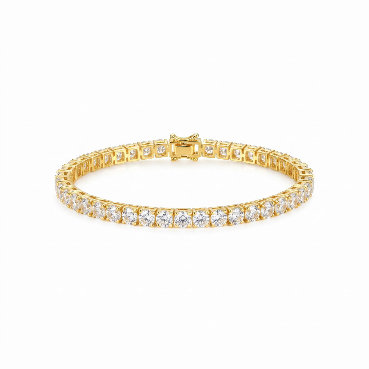 Sterling Silver Brilliant Moissanite Tennis Link Bracelet