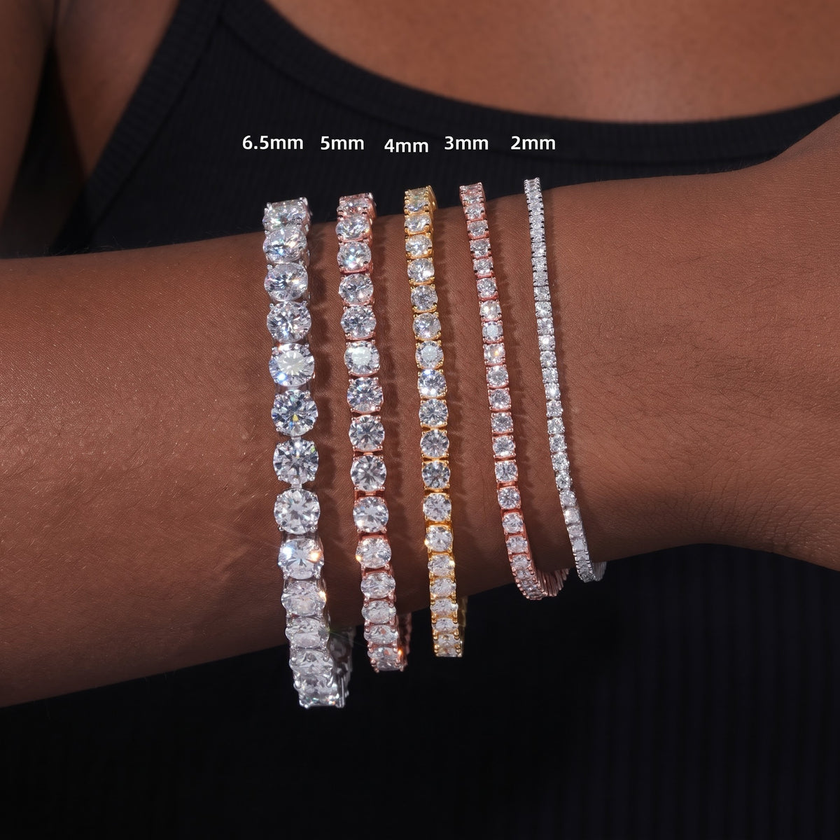 Sterling Silver Brilliant Moissanite Tennis Link Bracelet