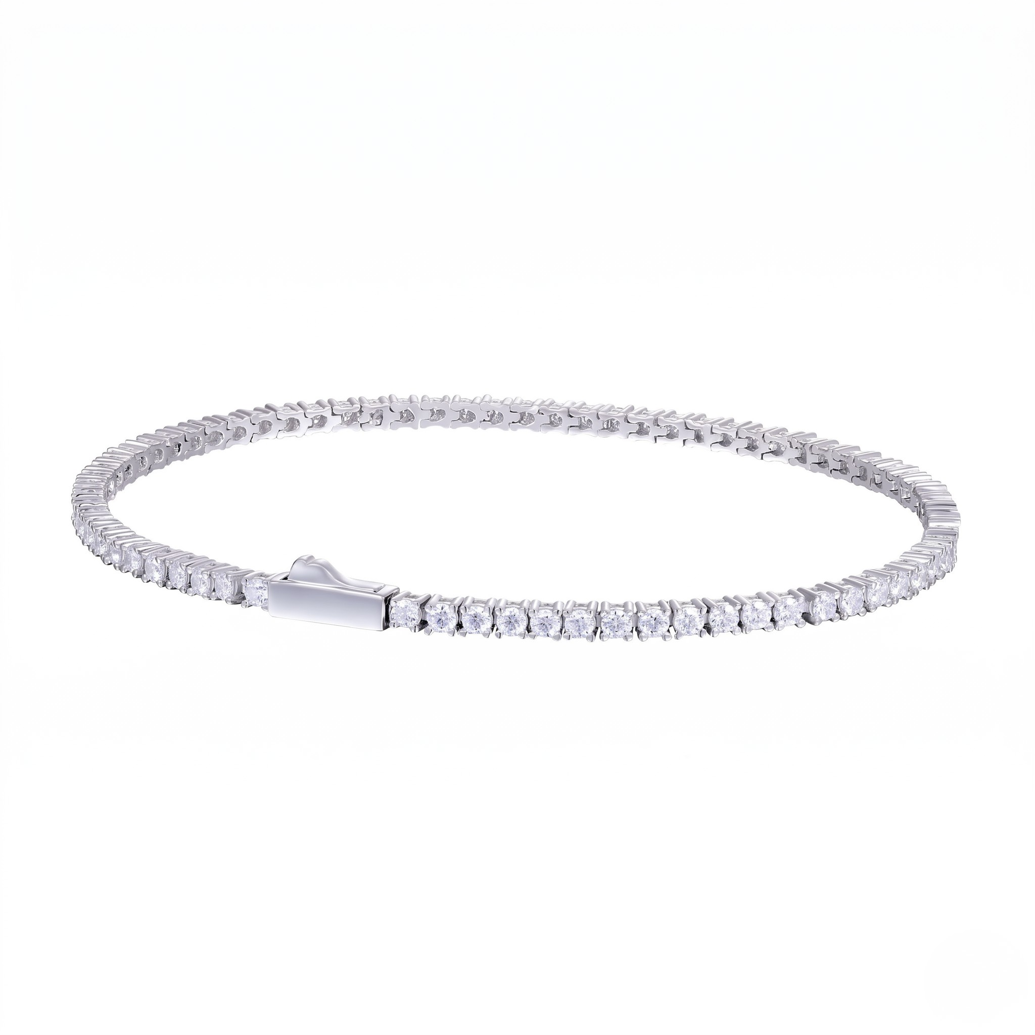 Diamond bracelet on a white background - Icon Tennis Link Bracelet - J. Collins Jewelry 