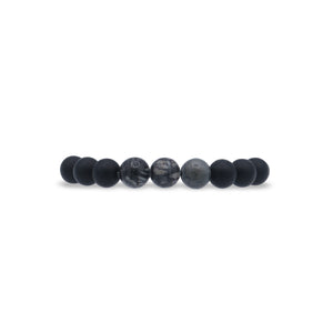 Black beaded bracelet on a white background-J.Collins Jewelry