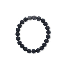Black beaded bracelet on a white background-J.Collins Jewelry
