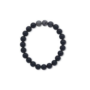 Black beaded bracelet on a white background-J.Collins Jewelry