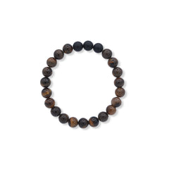 Beaded bracelet with black and brown beads on a white background-J.Collins Jewelry