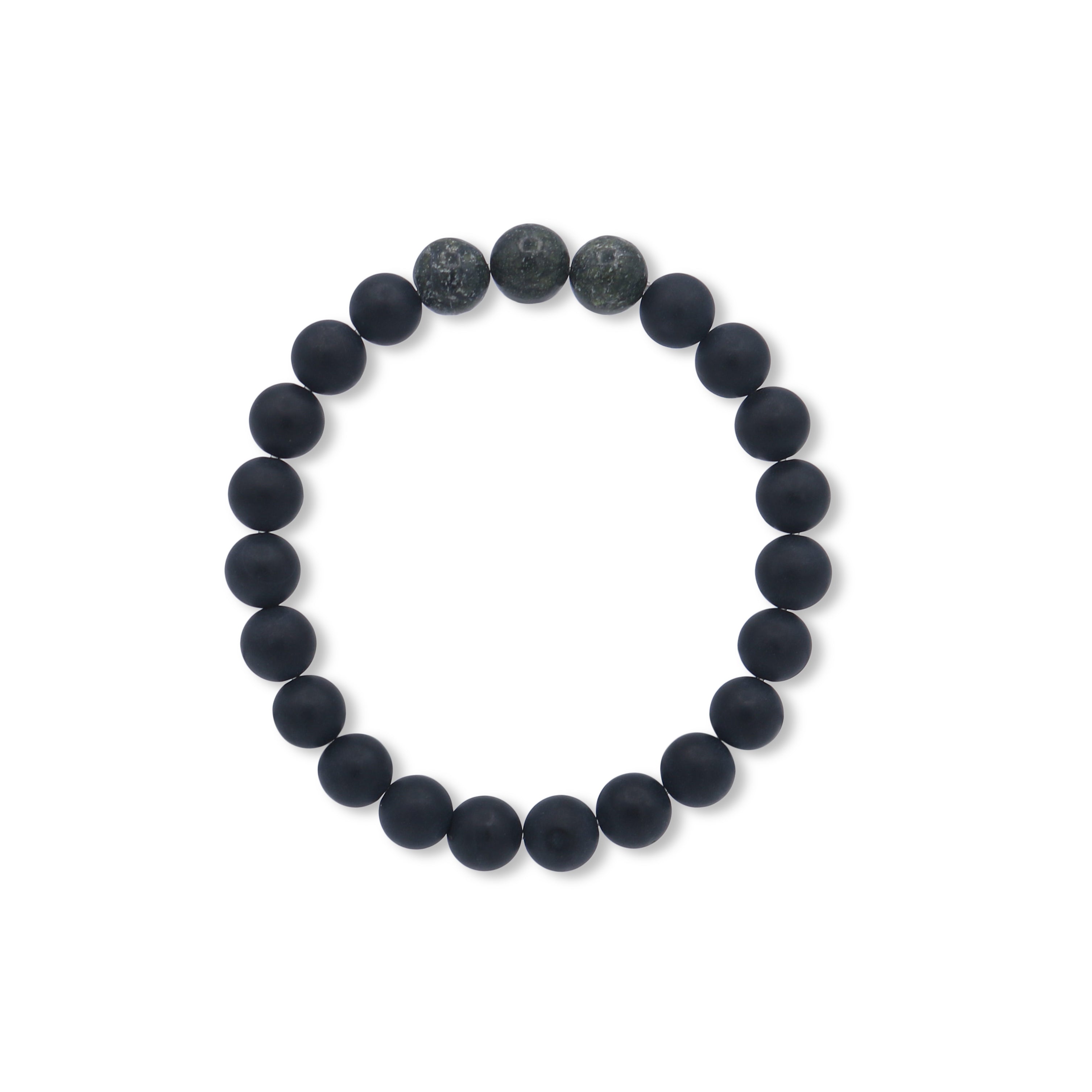 Black beaded bracelet on a white background-J.Collins Jewelry 