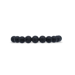 Row of black beads on a white background-J.Collins Jewelry