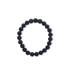 Black beaded bracelet on a white background-J.Collins Jewelry