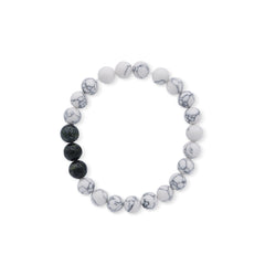 Bracelet with alternating black and white beads on a white background-J.Collins Jewelry