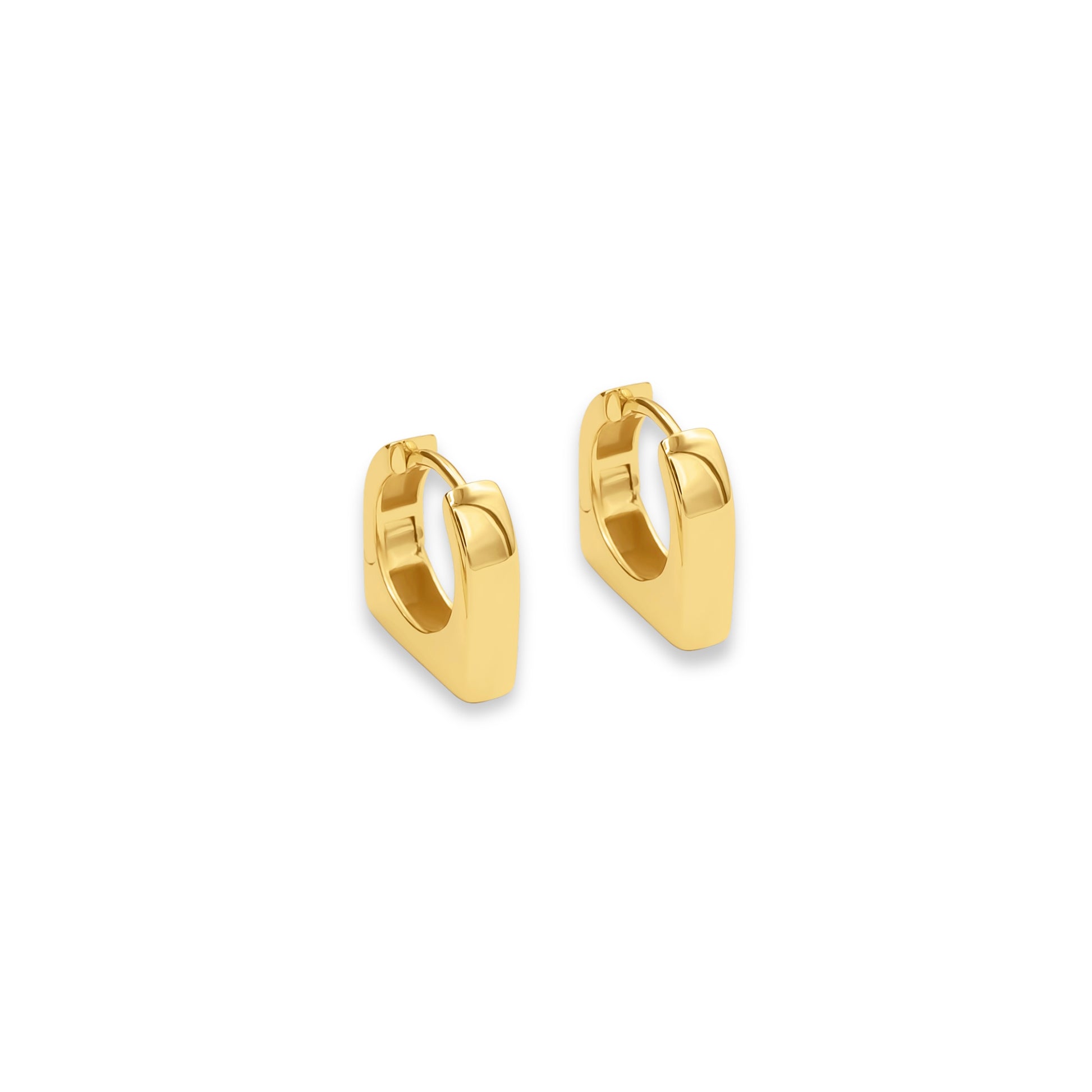Gold hoop earrings on a white background-Signature-JC-Hoop-J.Collins Jewelry