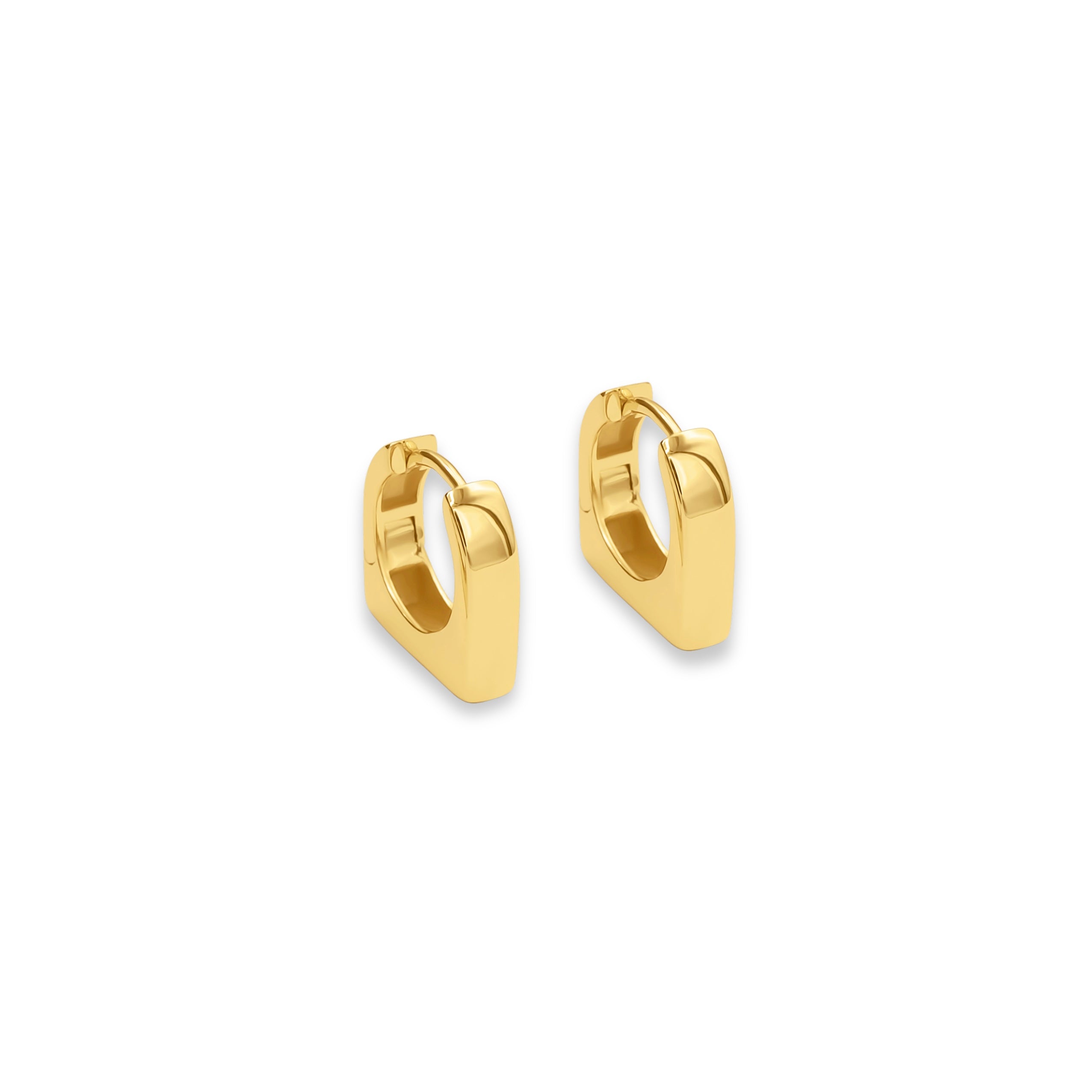 Gold hoop earrings on a white background-Signature-JC-Hoop-J.Collins Jewelry