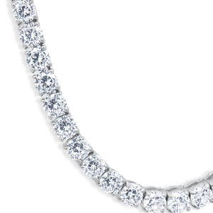 Diamond tennis necklace on a white background - Tennis Chain 5mm (Silver) by J.Collins Jewelry 