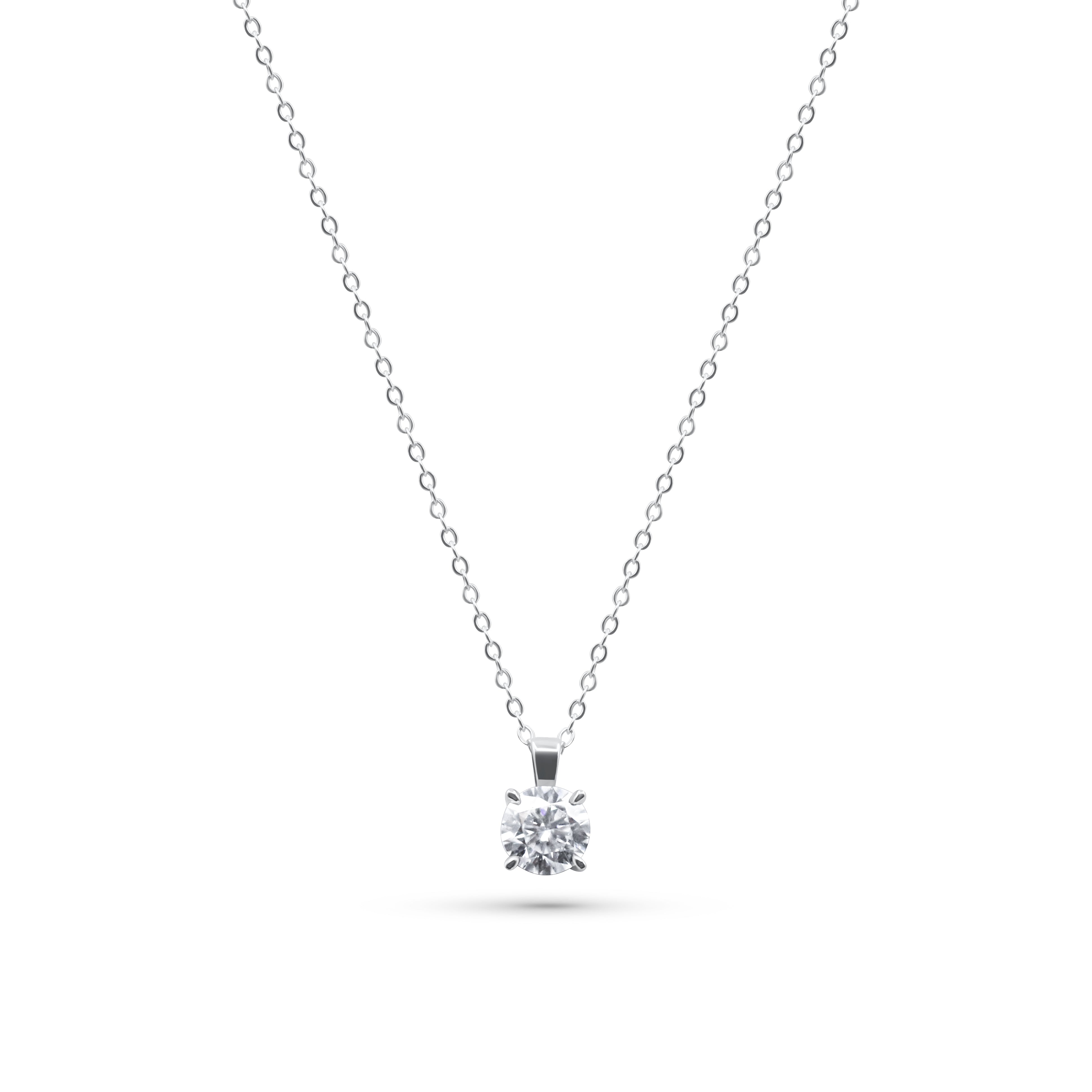 Diamond necklace on a white background-Solara-Pendant-Necklace-JCollins