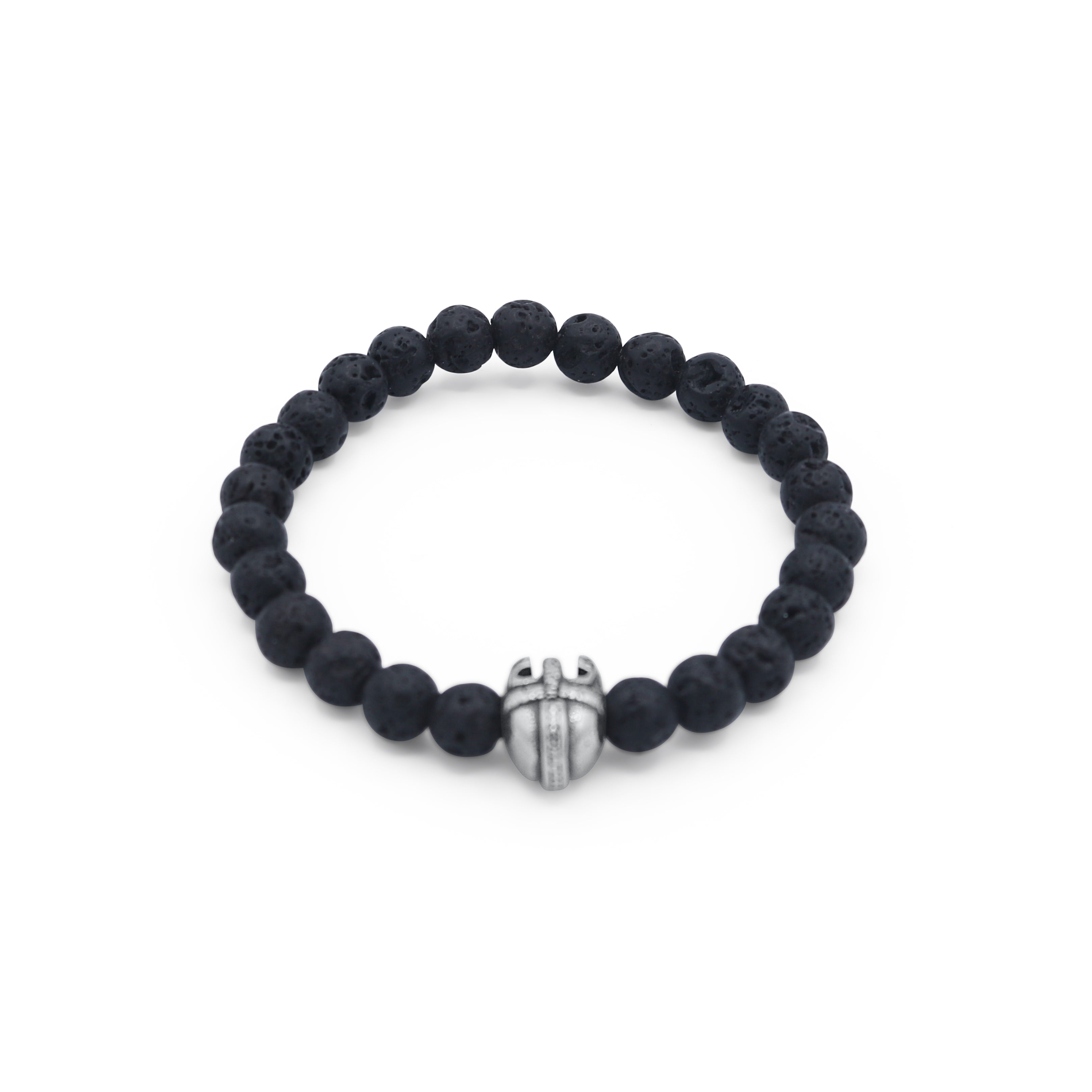 Black beaded bracelet with a silver clasp on a white background-J.Collins Jewelry