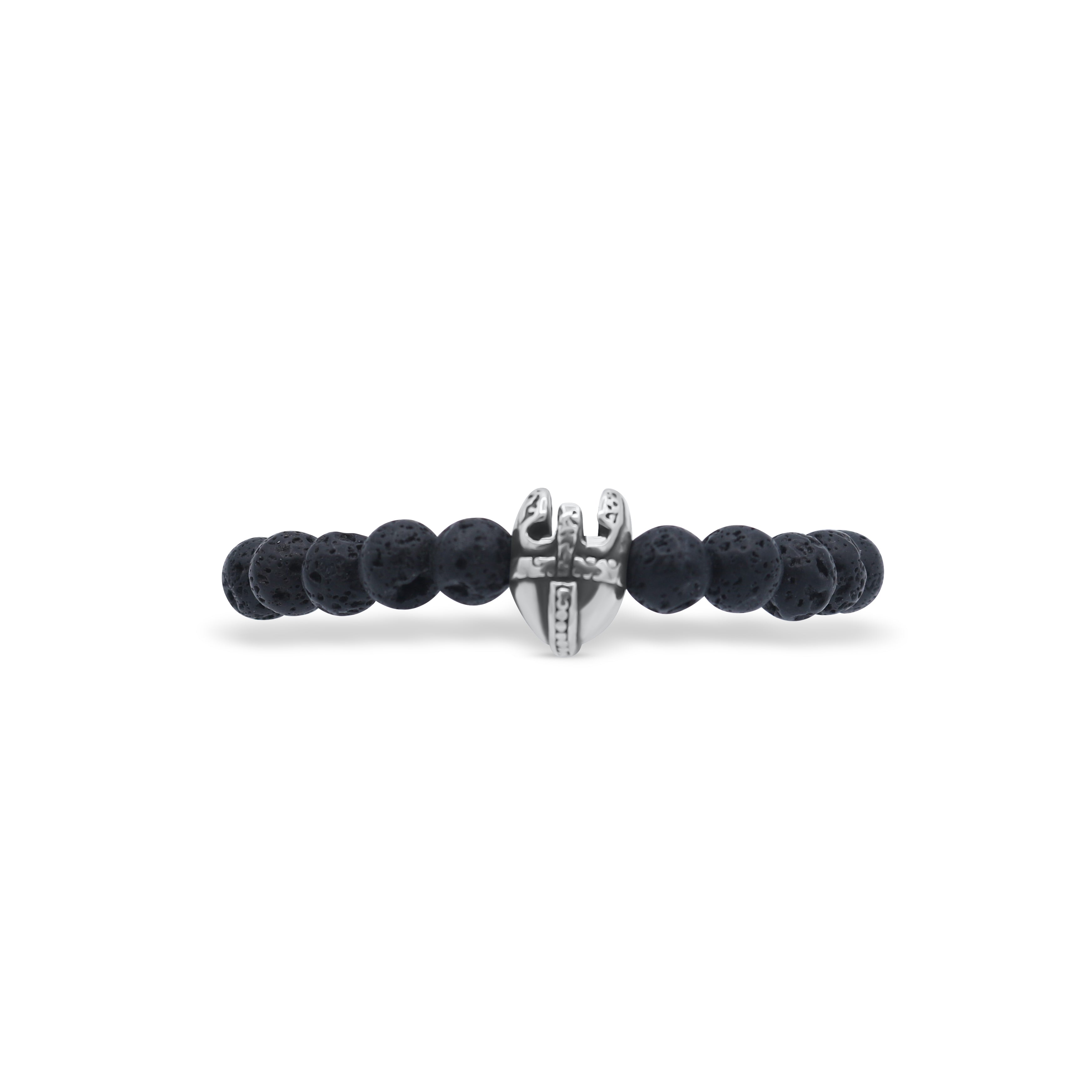 Black beaded bracelet with a silver clasp on a white background-J.Collins Jewelry