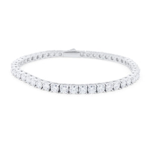 Silver Tennis Bracelet on a white background. Tennis Bracelet  (Silver) - J.Collins Jewelry 