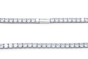 Diamond tennis bracelet with a silver clasp on a white background - Tennis Chain 5mm (Silver) by J.Collins Jewelry 