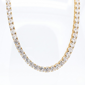 Detailed shot of gold tennis chain bracelet - Tennis Chain 5mm (Gold) - J. Collins Jewelry 