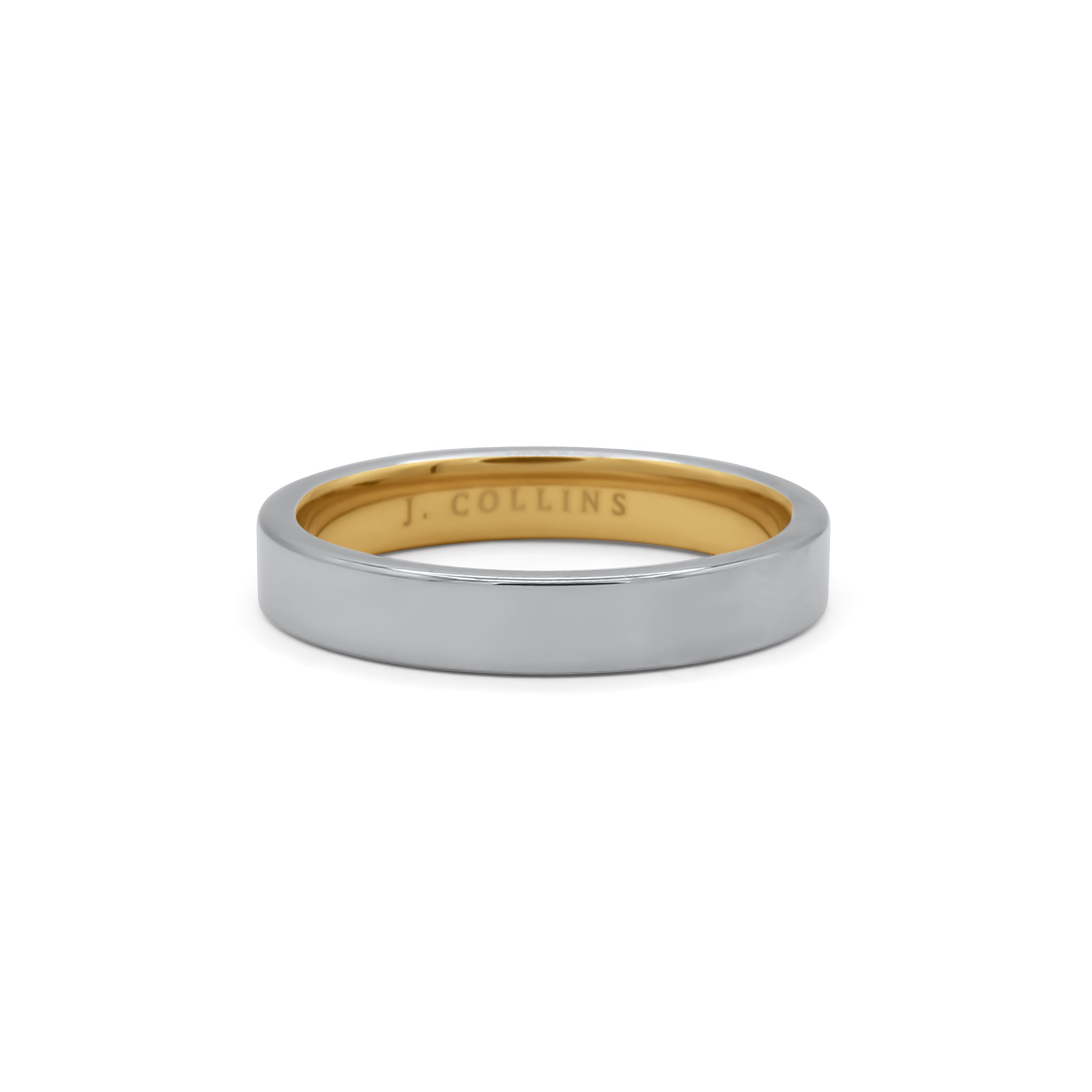 The Founder, Two-tone gold and silver ring on a white background-J.Collins Jewery