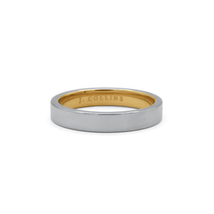 The Founder, Two-tone gold and silver ring on a white background-J.Collins Jewery