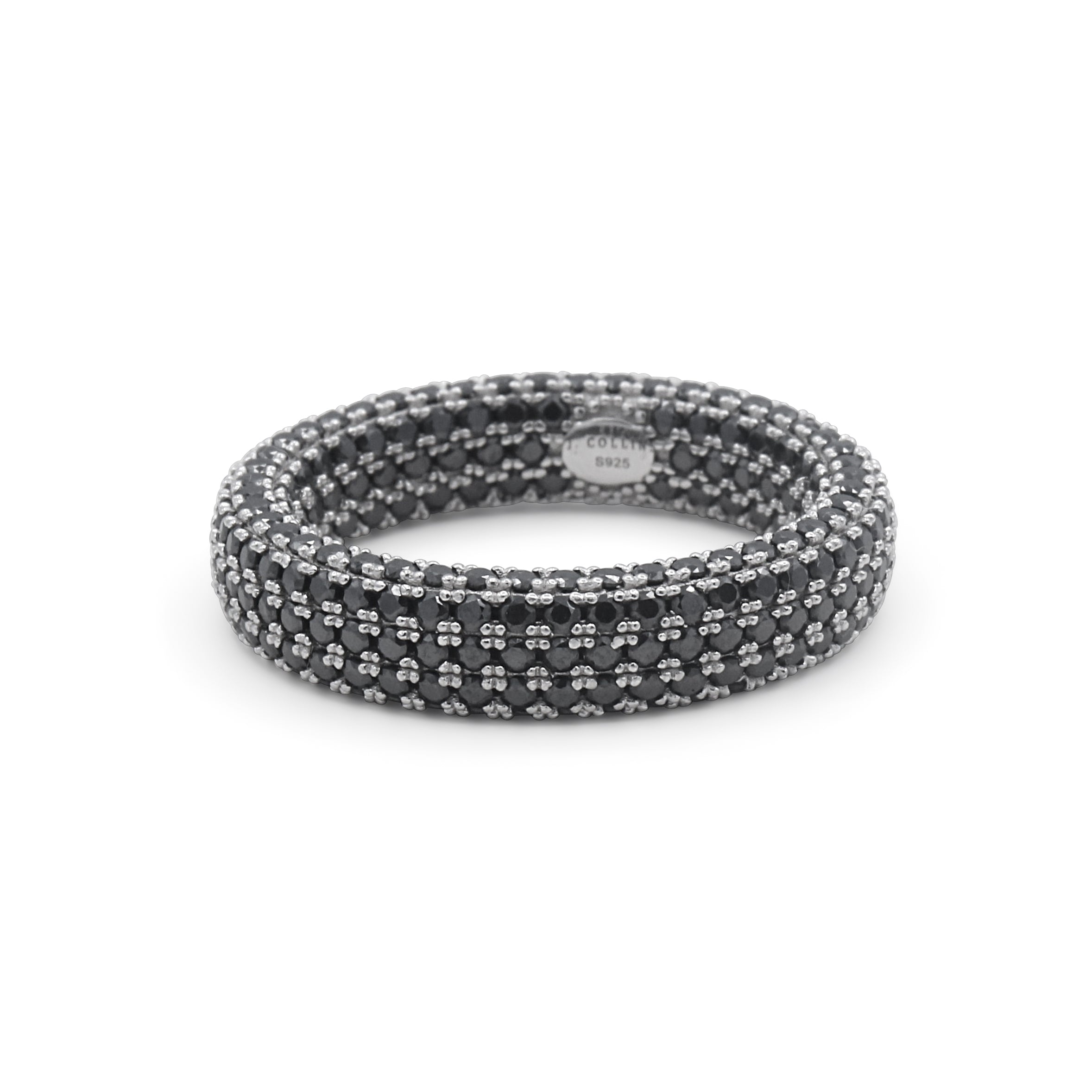 The Legacy-Black and silver ring on a white background- J.Collins Jewelry