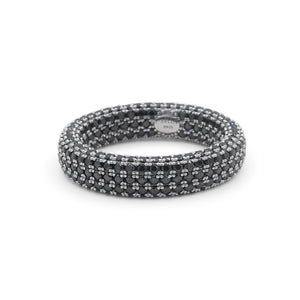 The Legacy-Black and silver ring on a white background- J.Collins Jewelry