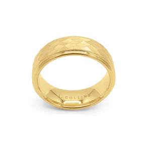 The Monarch 8mm (Gold) Ring with 'j.Collins' branding on a white background