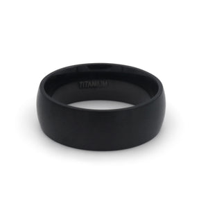 The Nightfall titanium ring on a white background- J.Collins Jewery