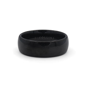 The Nightfall ring with 'J. Collins' engraving on a white background-J.Collins Jewelry