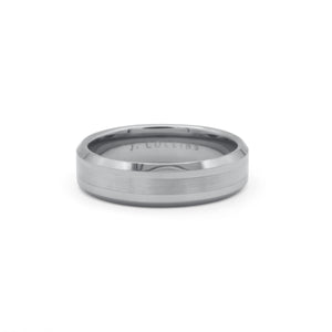 The Regent-6mm (Silver) ring with a brushed finish on a white background