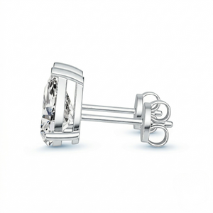 Silver diamond studs earrings on a white background - 10K White Silver Lab Diamond Earrings 0.549ct by J.Collins Jewelry 