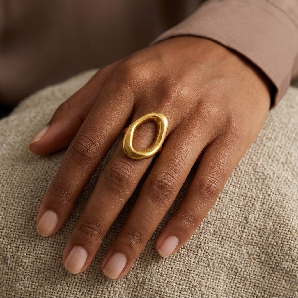 Hollow Oval Statement Ring
