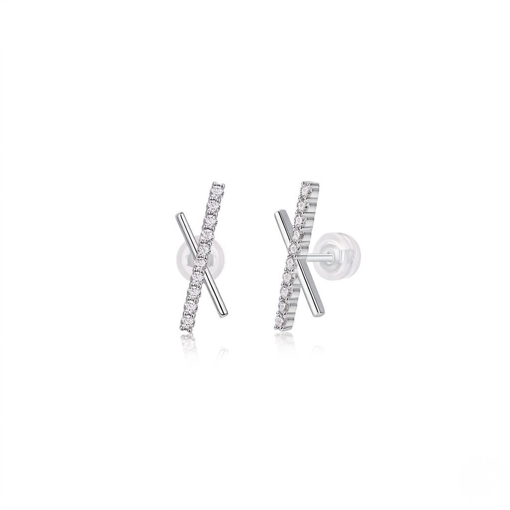 Crystal Crossbar Earrings
